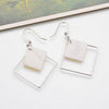 White Square Mother of Pearl Dangle Earring