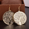 Golden Double Layer Tree of Life Earrings