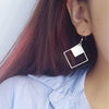 White Square Mother of Pearl Dangle Earring