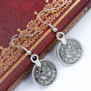 Silver Antique Coin Dangle Earrings