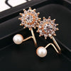 Pearl and Stone Studded Double Earrings