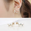 Golden White Small Flower Earrings