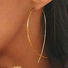 Fish Shaped wire Pearl Drop Earrings