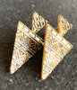 Contemporary Chic Style Bronze finish Double Triangle Earrings