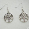 Tree of Life Chic Style White Metal Earrings