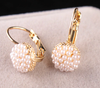 GOLDEN DROP WITH SMALL PEARLS EARRING