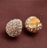 GOLD HALF SPHERE WITH CRYSTALS EARRINGS