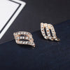 Golden Korean Style Crystal Stud Earrings