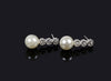 White pearl and stones stud Earring
