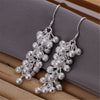 925 Silver Plated Popcorn Beads Dangles Earrings