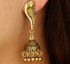 Antique Gold & Silver Birdie Peacock Small Bell Round Ball Earrings