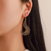 S-shapped Antique Golden Dangle Earrings