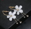 White Cherry Blossom Hoop Earrings
