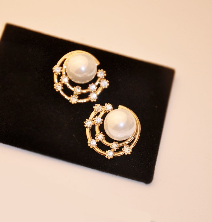 Bhavi Jewels Gold Plated Kundan Stone Stud Earrings - 10101109WH