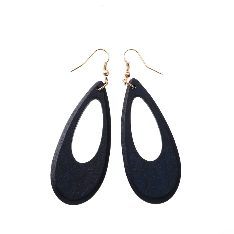 Drop-Art-Pendant-Earrings Blue/Black