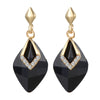 Black Rhombus Crystal Inlay Luxury Earrings
