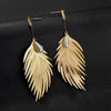 Golden Feather Drop with Pearl & Crystal
