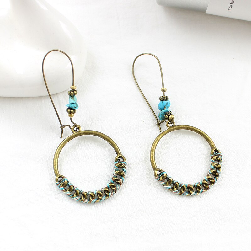 Exaggerated Big Round Braided Silk Earrings