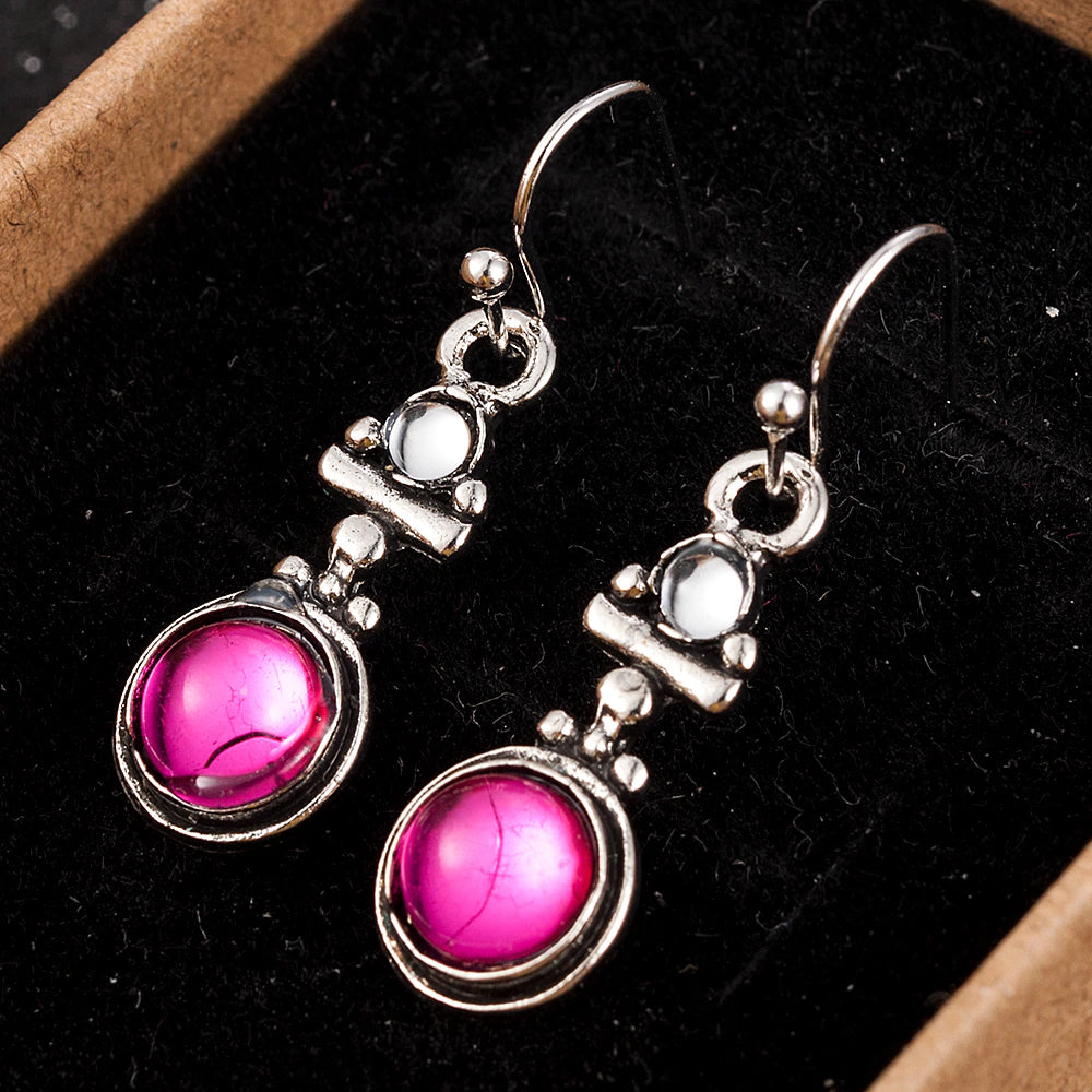 Vintage Moonstone Pink Stone Earrings