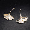 Classic Gold Color Leaf Drop Earrings