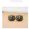Brown Owl Eyes Stud Earrings