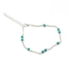 Silver Anklet with Turquoise Beads