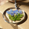 Real Blue Wild Flower Glass Pendant