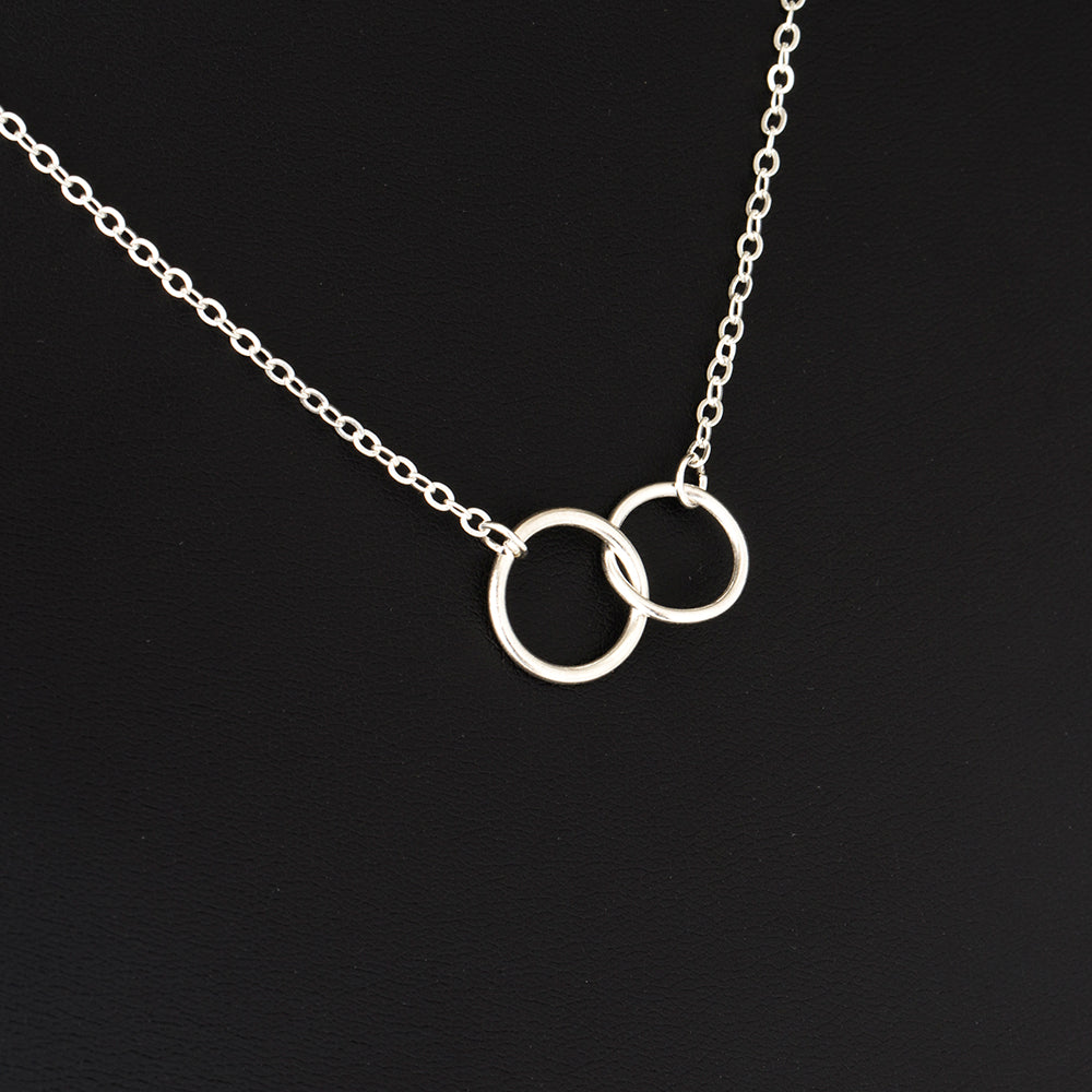 Silver Double Ring Minimal Necklace