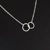 Silver Double Ring Minimal Necklace
