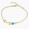 Anklet With Infinite Loop and Turquoise Bead